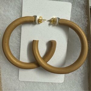 Gold clay hoops - 2” diameter - gold filled backings
